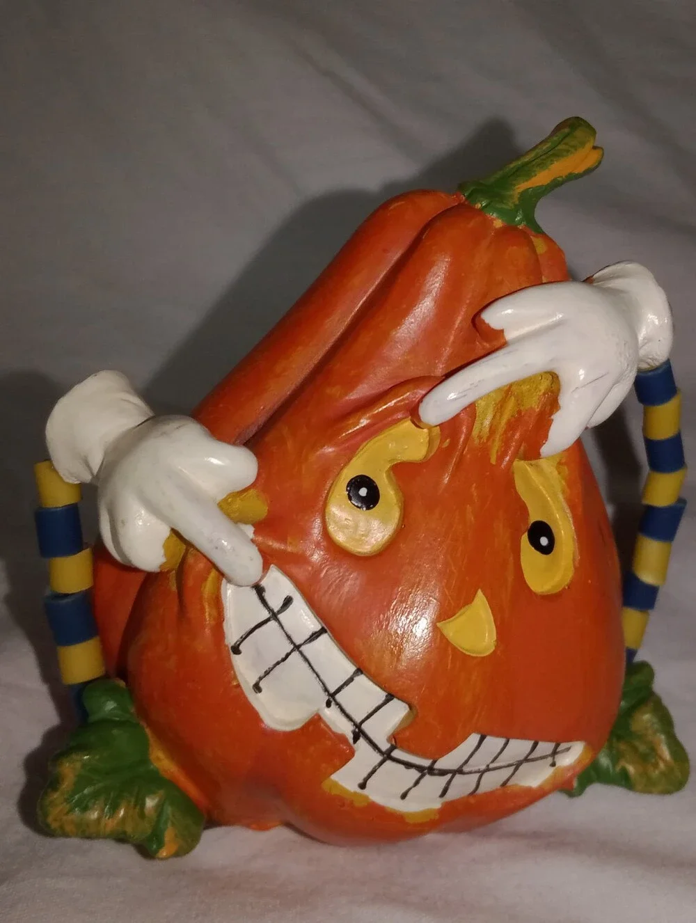 Halloween Funny Pumpkin Jack O Lantern Face Spooky Arms Figurine 3